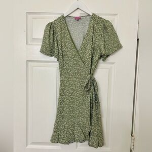 Franchesca’s Floral Green Wrap Dress